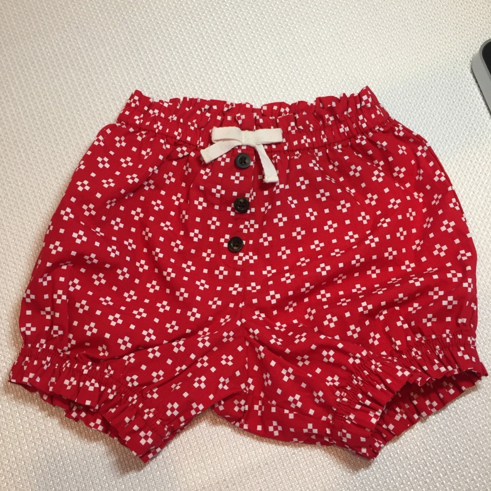 Hanna Andersson Red White Bloomers Bubble Shorts